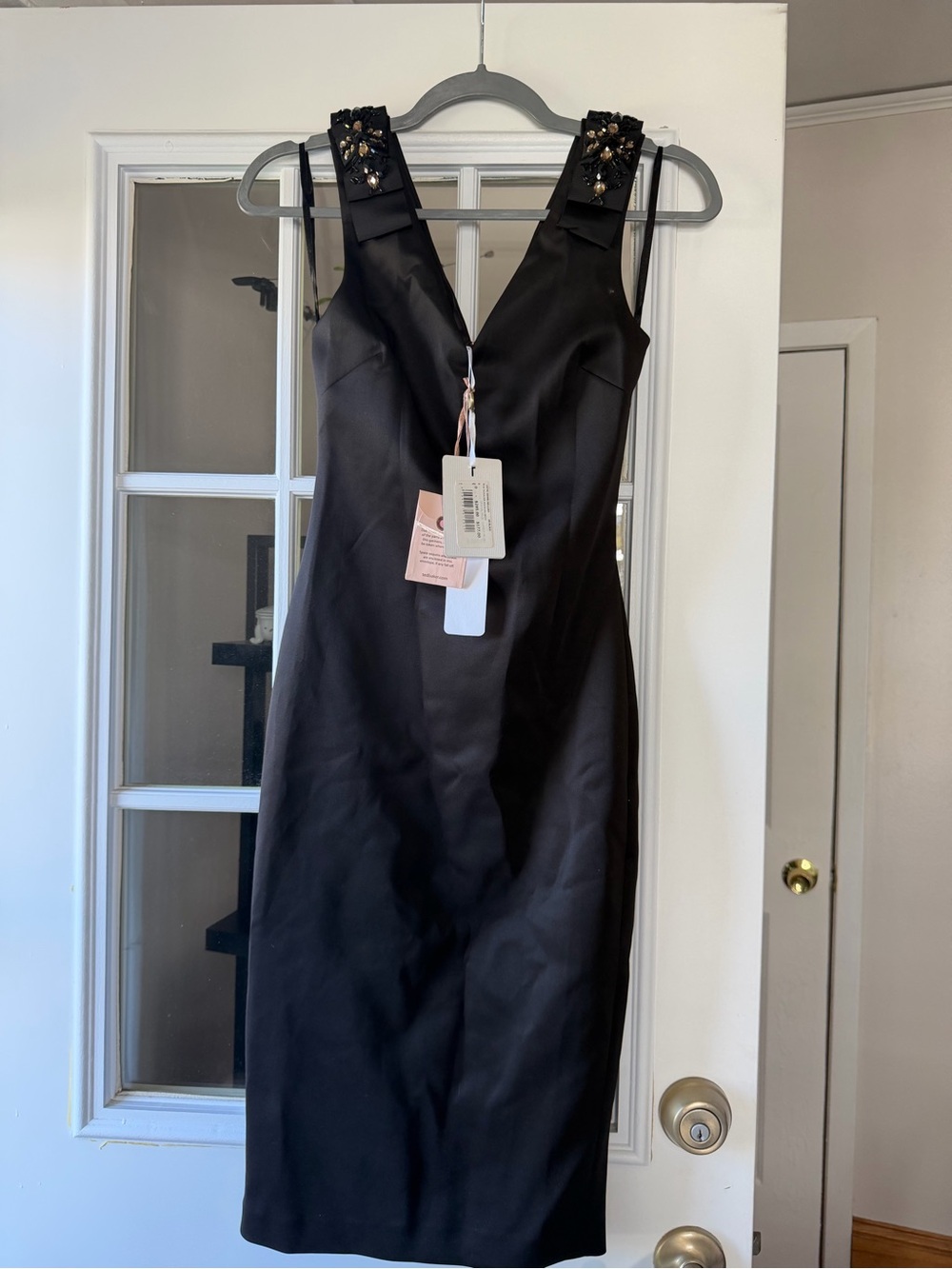 Ted Baker Embellished Shoulder Black Sheath Dress